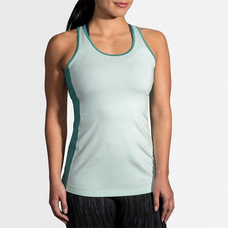 Brooks Pick-Up Israel - Women's Running Tank Top - Green (67140-MSLJ)
